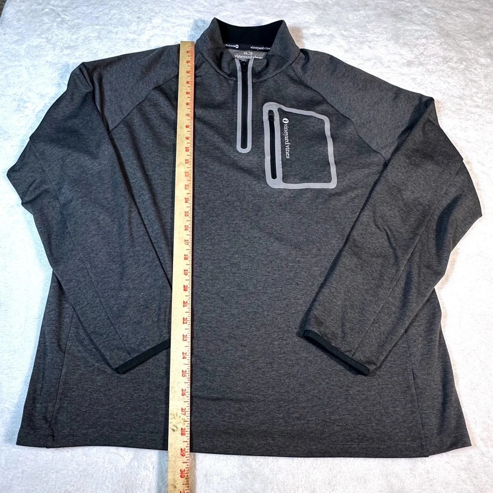 Vineyard Vines 1/4 Zip Pullover Mens XL Gray Performance Chest Pocket 1K2297